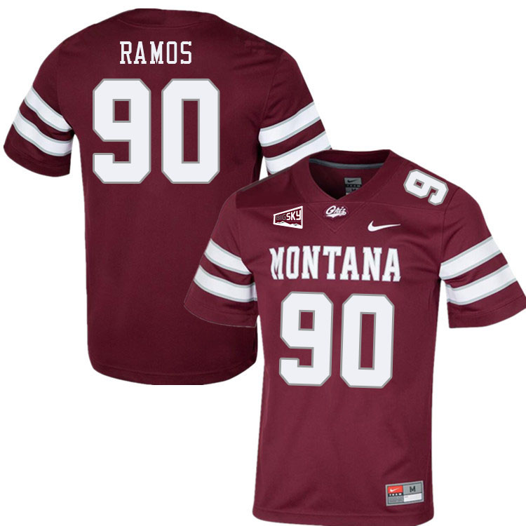 Montana Grizzlies #90 Jareb Ramos College Football Jerseys Stitched Sale-Maroon